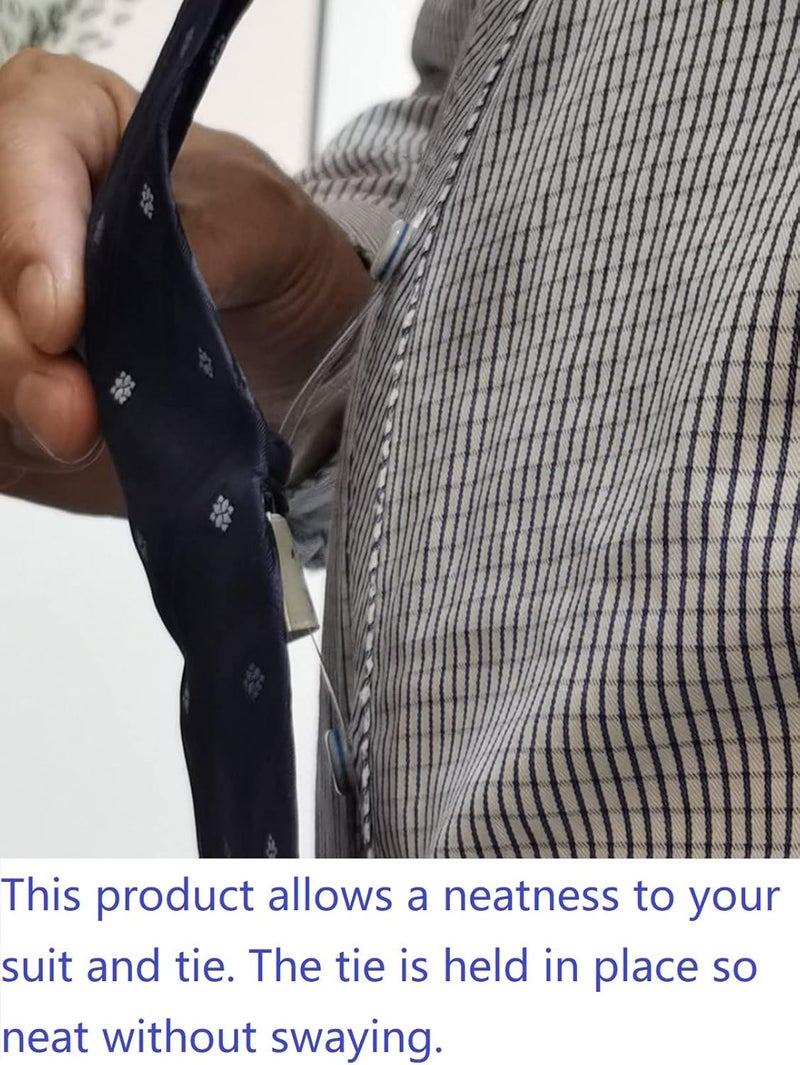 GINFH Mens Tie Clip Invisible Tie Stays tie Holder Alternative to Tie Bars & Tie Clips Personalized tie clip - Image 5